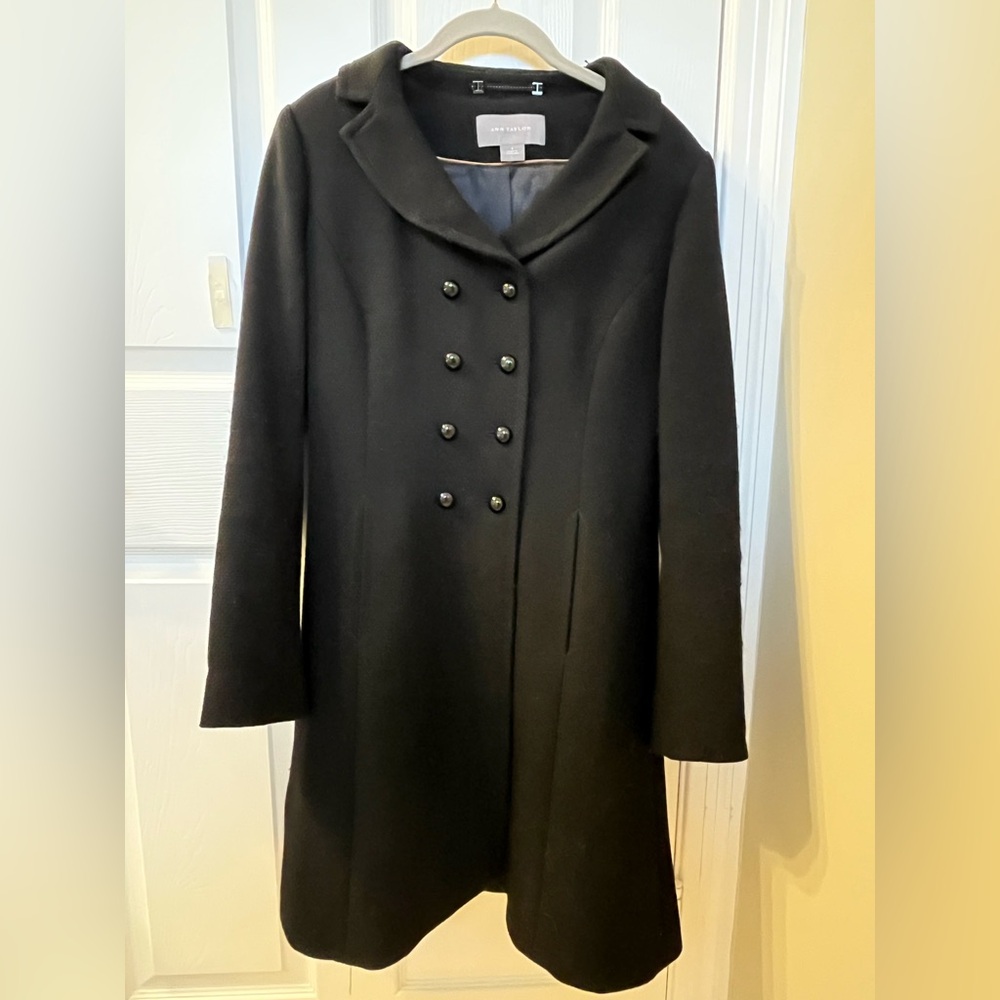 Ann Taylor Classic Black Pea Coat